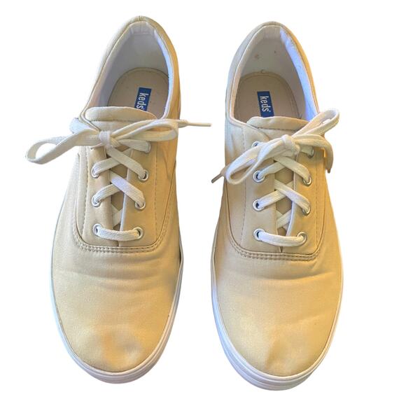 Keds Beige Tan Canvas Sneakers Size 11 WF-03452M - Picture 3 of 8